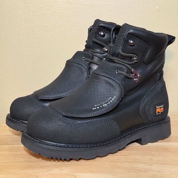 Timberland Pro Met Guard Steel Toe Waterproof Work Boots Black Leather 11 W - Picture 3 of 7